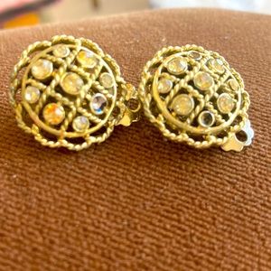 1950s glitz clip  back crystal earrings need a little fix